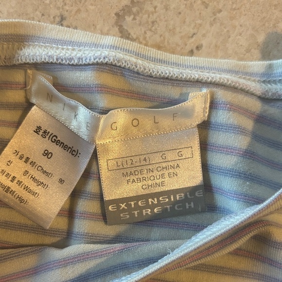 Nike Golf girls size 10/12 light blue/light purple striped t-shirt - Picture 3 of 4